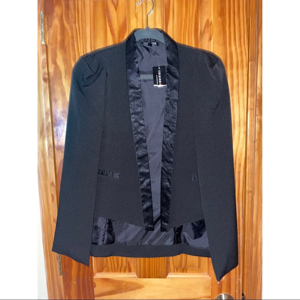 Cape style black blazer
